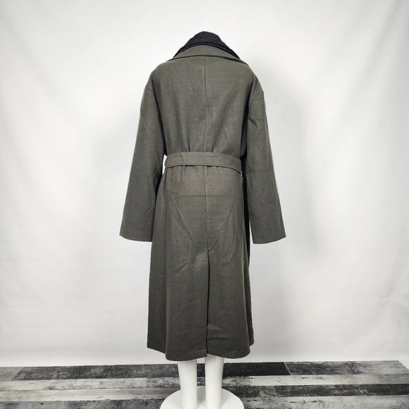 Asos Green Wrap Waist Tie Winter Jacket Size 12 - Picture 12 of 14